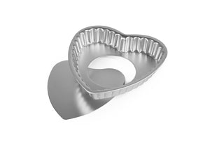 Silverwood bakeware  12cm Heart Shaped Flan Tin, Loose Base